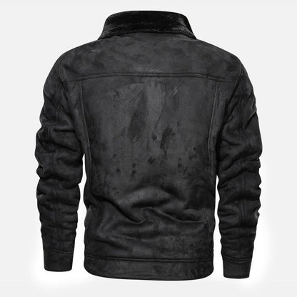 Aldo | Giacca Invernale Uomo Stile Pilota con Interno Teddy e Patch - Carattere Vintage