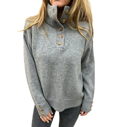 Olivia | Women's Turtleneck Sweater with Wooden Buttons - Refined Warmth