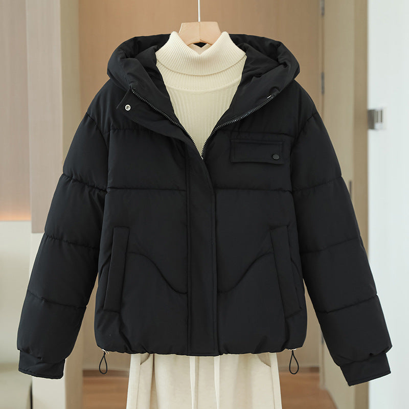 Lisa | Women's quilted winter jacket with hood and zipper - Modern cropped cut