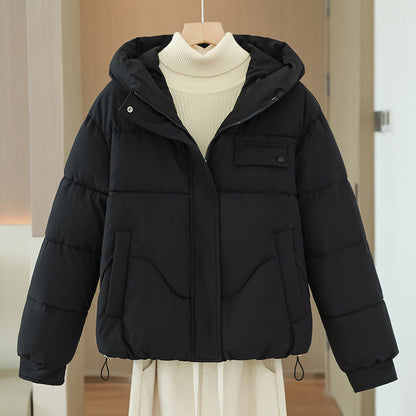 Lisa | Women's quilted winter jacket with hood and zipper - Modern cropped cut