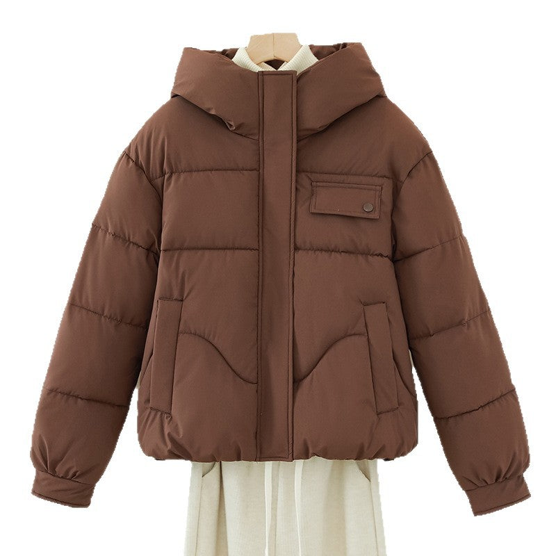 Lisa | Women's quilted winter jacket with hood and zipper - Modern cropped cut