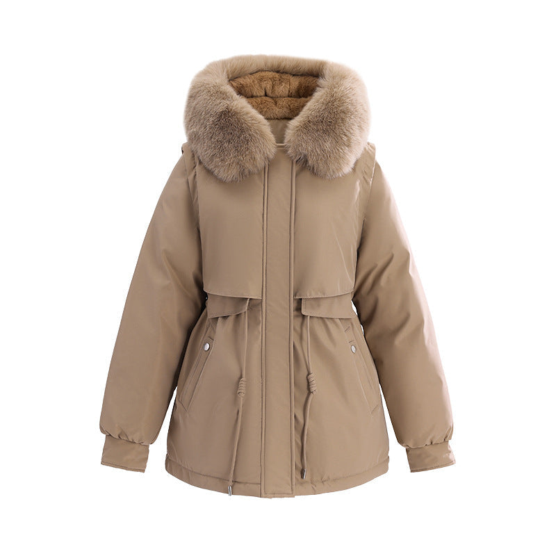 Romana | Women's quilted parka with hood and faux-fur trim - Chic warmth
