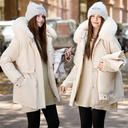 Romana | Women's quilted parka with hood and faux-fur trim - Chic warmth