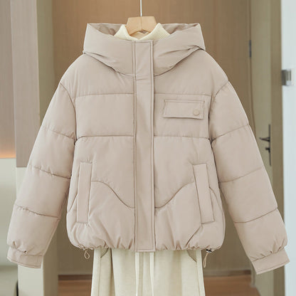 Lisa | Women's quilted winter jacket with hood and zipper - Modern cropped cut