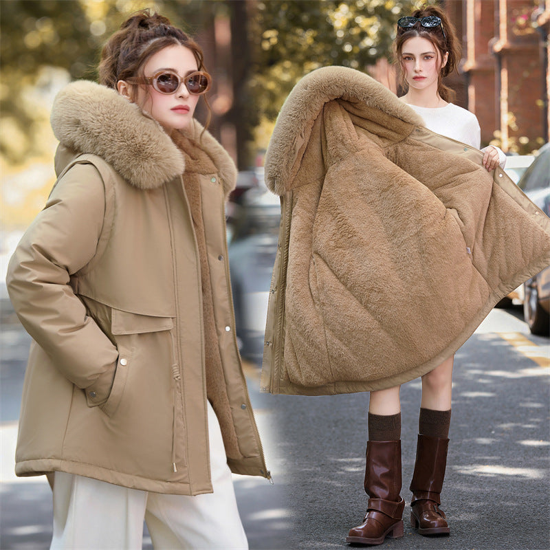 Romana | Women's quilted parka with hood and faux-fur trim - Chic warmth