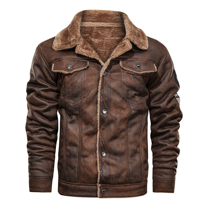 Aldo | Giacca Invernale Uomo Stile Pilota con Interno Teddy e Patch - Carattere Vintage