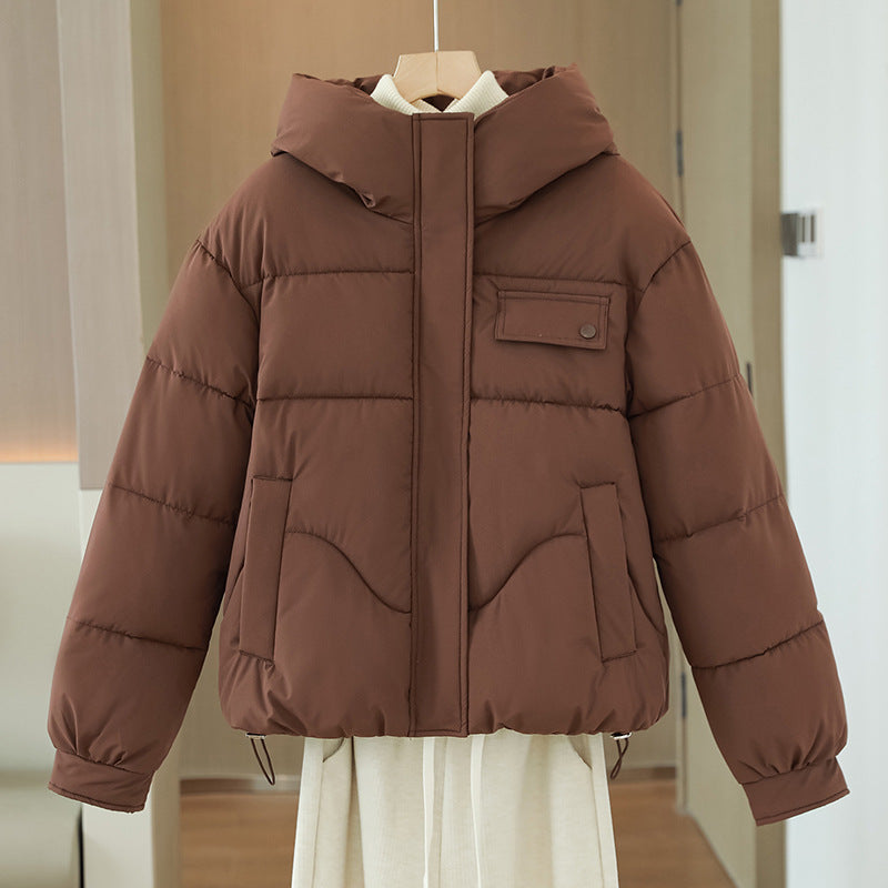 Lisa | Women's quilted winter jacket with hood and zipper - Modern cropped cut