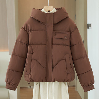 Lisa | Women's quilted winter jacket with hood and zipper - Modern cropped cut
