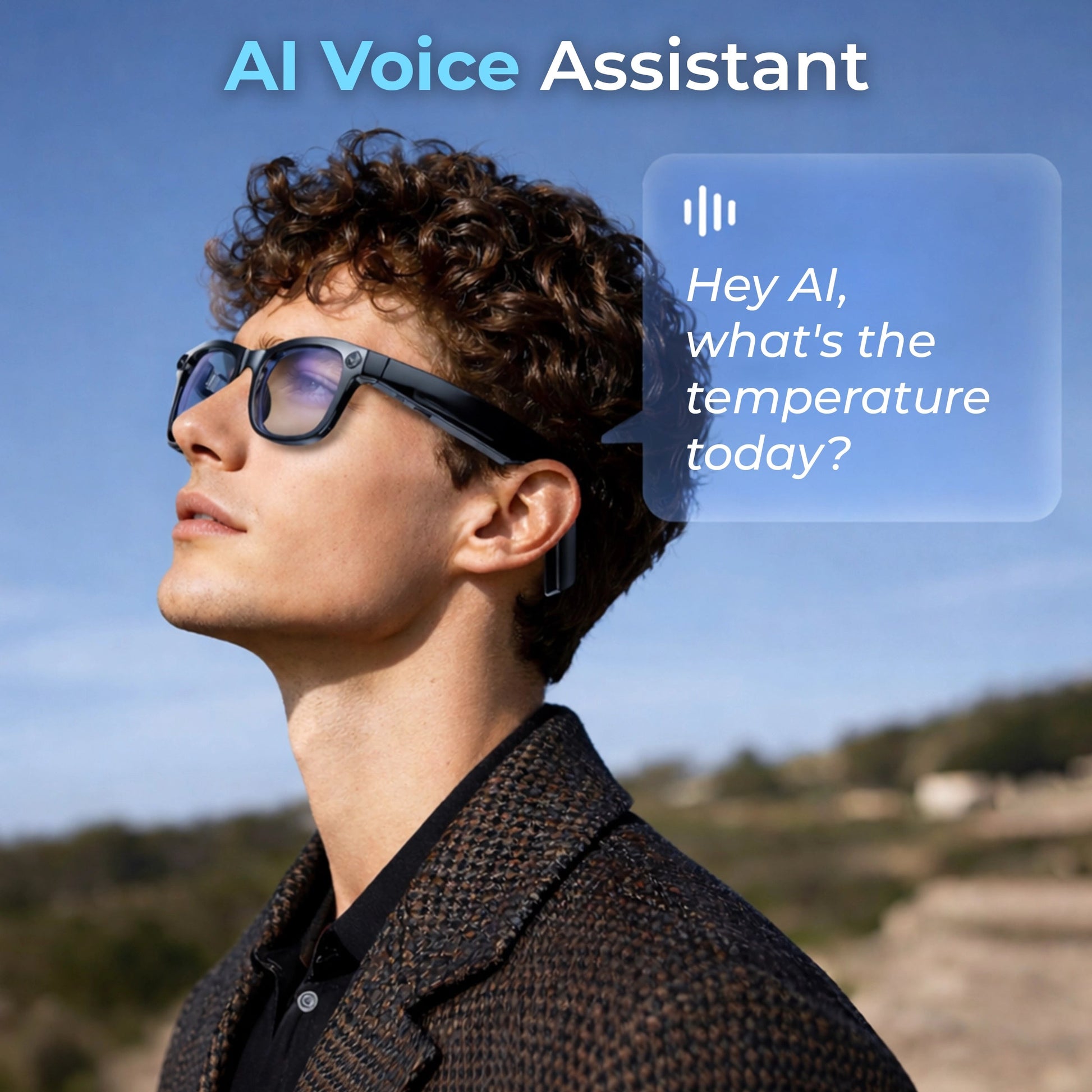 Occhiali Intelligenti | Smart AI Glasses con Traduzione in Tempo Reale | Design Elegante per una Vita Quotidiana Connessa 1