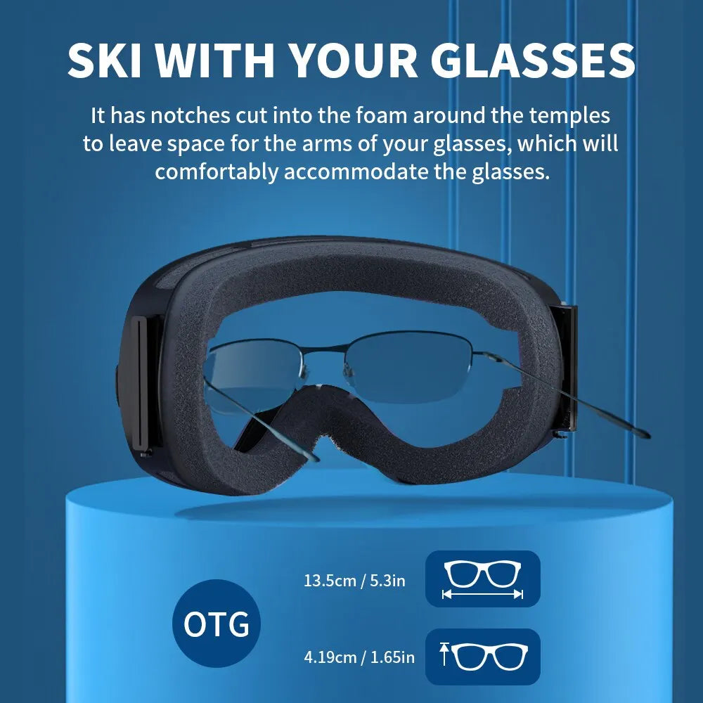 Lunettes de ski | Verres antibuée UV400 au design ergonomique | Visibilité optimale pour les sports d’hiver