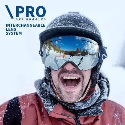 Lunettes de ski | Verres antibuée UV400 au design ergonomique | Visibilité optimale pour les sports d’hiver