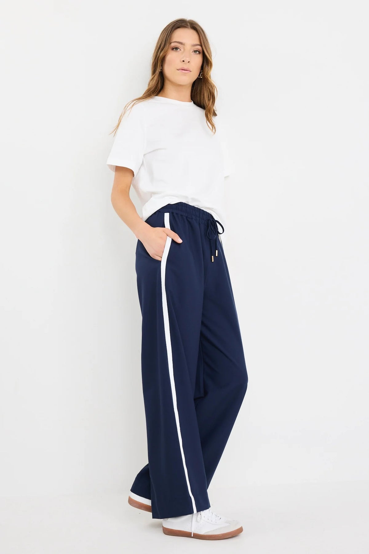Oliver | Elegant High Waist Navy Trousers 0