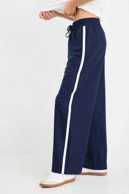 Oliver | Elegant High Waist Navy Trousers 3