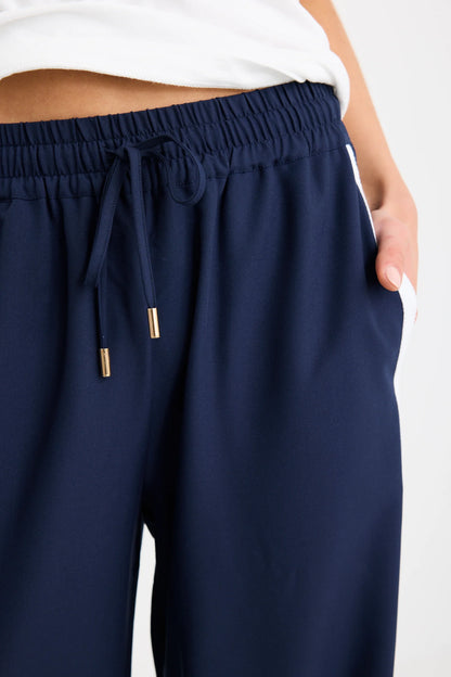 Oliver | Elegant High Waist Navy Trousers 5