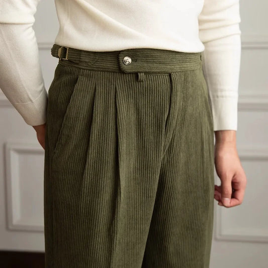 Oliver | Eleganti Pantaloni In Velluto A Coste Alta Vita 0