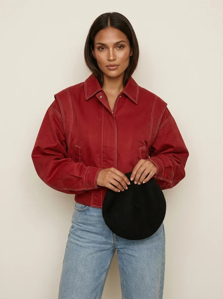 Olivia | Modern Oversized Bomber Nero Donna 0