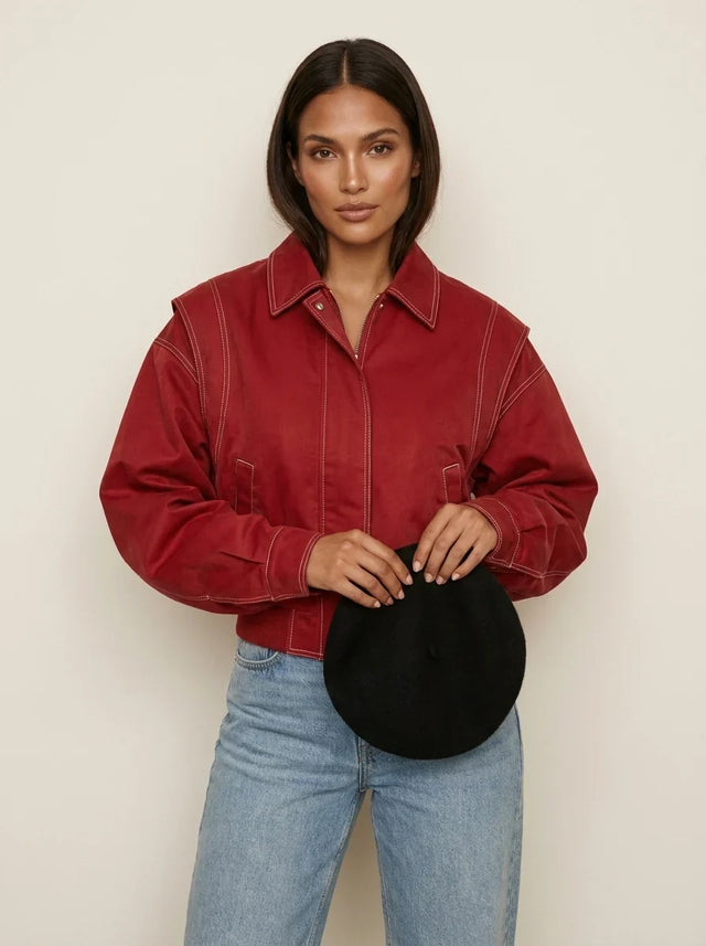 Olivia | Modern Oversized Bomber Nero Donna 0