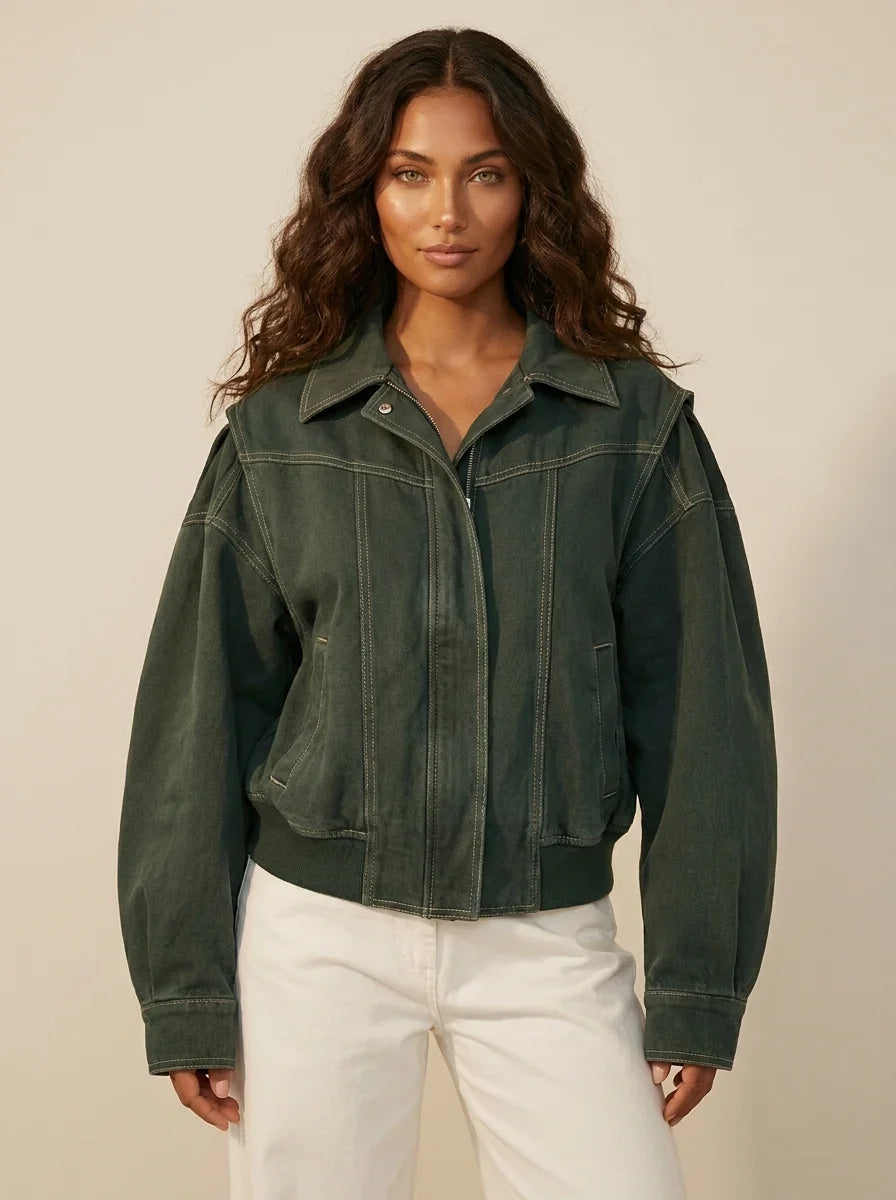 Olivia | Modern Oversized Bomber Nero Donna 1