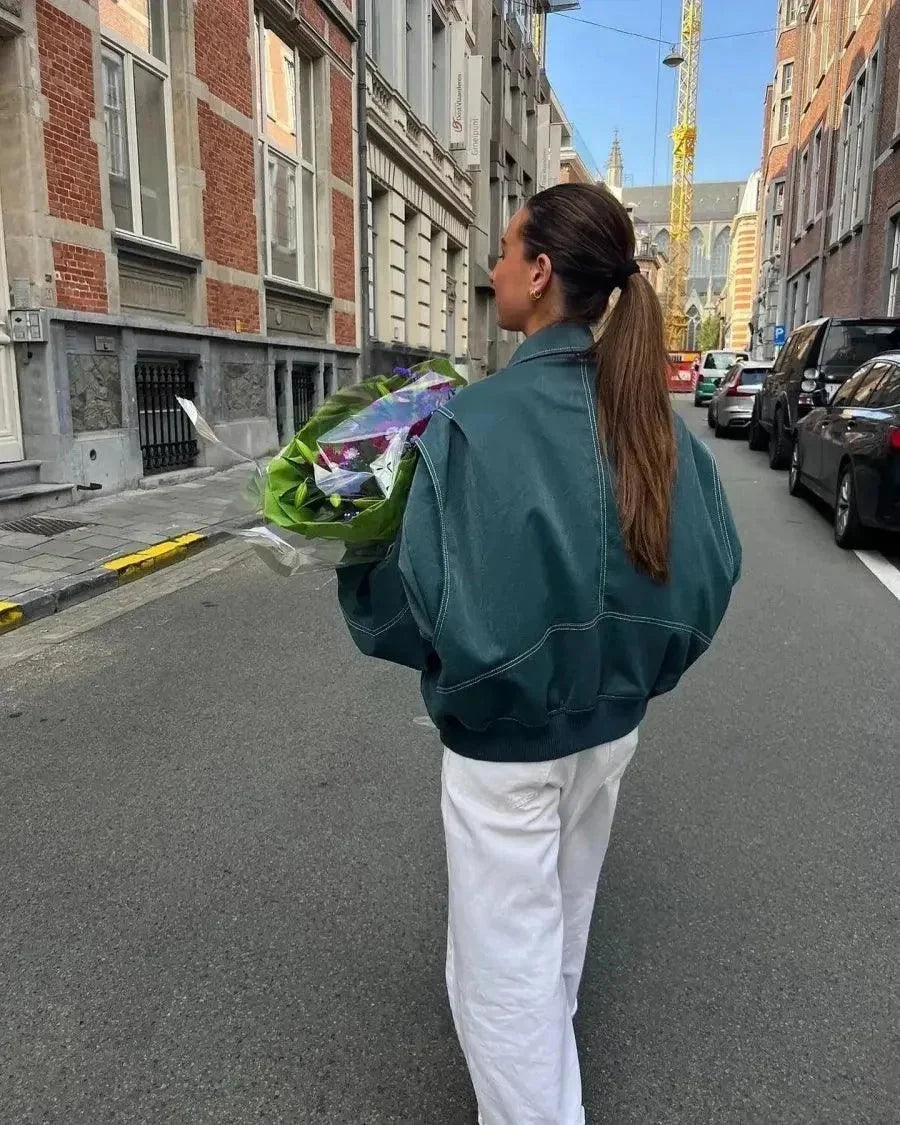 Olivia | Modern Oversized Bomber Nero Donna 8