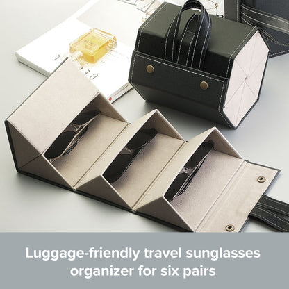 Organizer da Viaggio | Porta Occhiali da Sole con 6 Slot e Interno in Velluto per Protezione 3