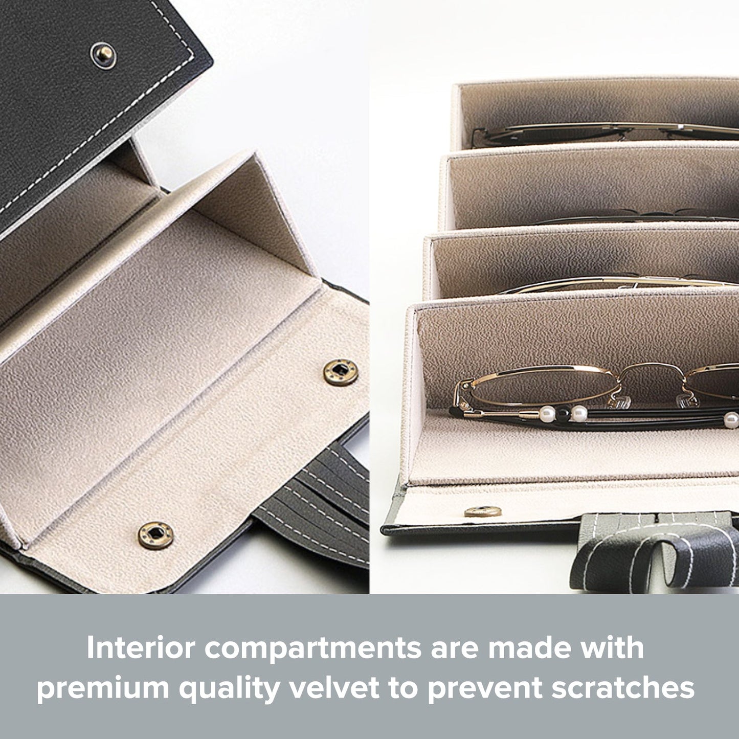 Organizer da Viaggio | Porta Occhiali da Sole con 6 Slot e Interno in Velluto per Protezione 5
