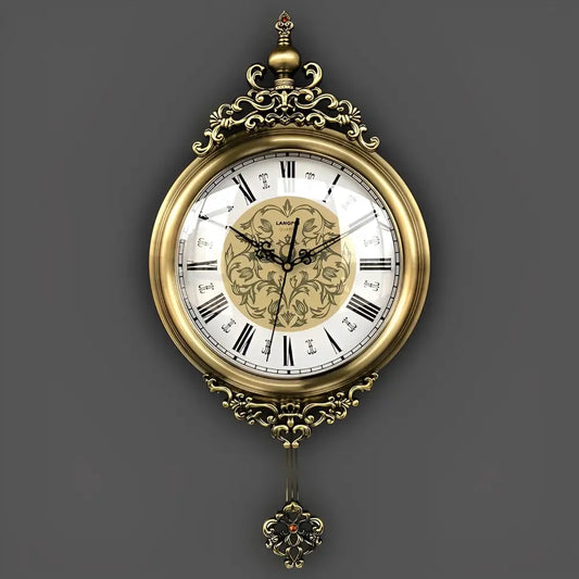 Orologio Da Parete Design Vintage in Metallo con Quadrante Silenzioso | Elegante Decorazione per Casa 0