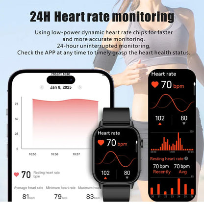 Men's Multifunction Smartwatch with GPS and Heart Rate Monitor | IP68 Waterproof | Advanced Fitness Tracker | Emergency SOS for Seniors