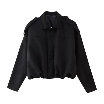 Agnese | Oversized Women's Suede-Effect Bomber Jacket with Zip - Dropped Shoulders and Comfort