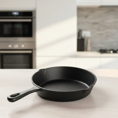 Poêle en fonte premium | Excellente rétention de la chaleur pour une cuisson polyvalente