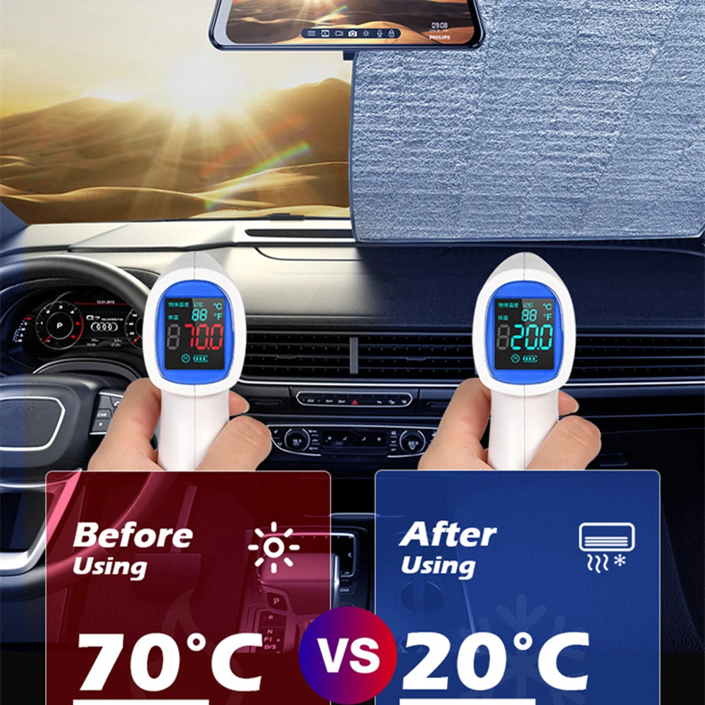 Parasole Auto Parabrezza | Tenda Pieghevole con Protezione UV | Isolamento Termico per Interni Freschi 4