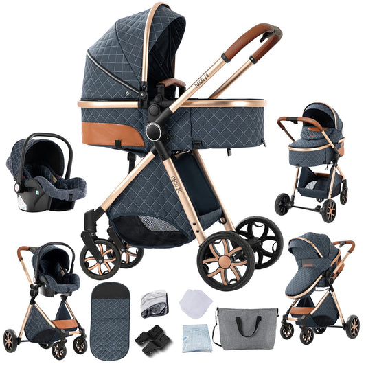 Passeggino Trio 3 in 1 con Telaio Pieghevole e Sedile Reversibile | Sistema da Viaggio Ideale per Comfort e Versatilità 0