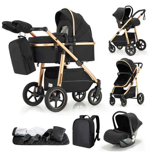 Passeggino Trio Multifunzionale 3 in 1 con Design Pieghevole e Sicurezza Elevata per Viaggi Comodi 13