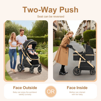 Passeggino Trio Multifunzionale 3 in 1 con Design Pieghevole e Sicurezza Elevata per Viaggi Comodi 2