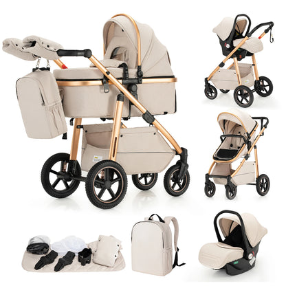Passeggino Trio Multifunzionale 3 in 1 con Design Pieghevole e Sicurezza Elevata per Viaggi Comodi 8