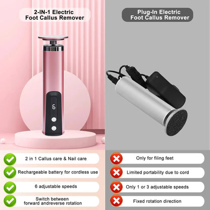 Pedicure Pro | Dispositivo Elettrico per Rimozione Calli con Funzione Ricaricabile | Strumento Wireless per Pelle Morta e Unghie 4