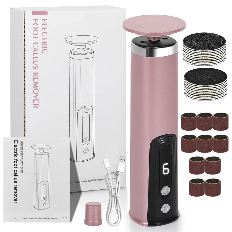 Pedicure Pro | Dispositivo Elettrico per Rimozione Calli con Funzione Ricaricabile | Strumento Wireless per Pelle Morta e Unghie 6