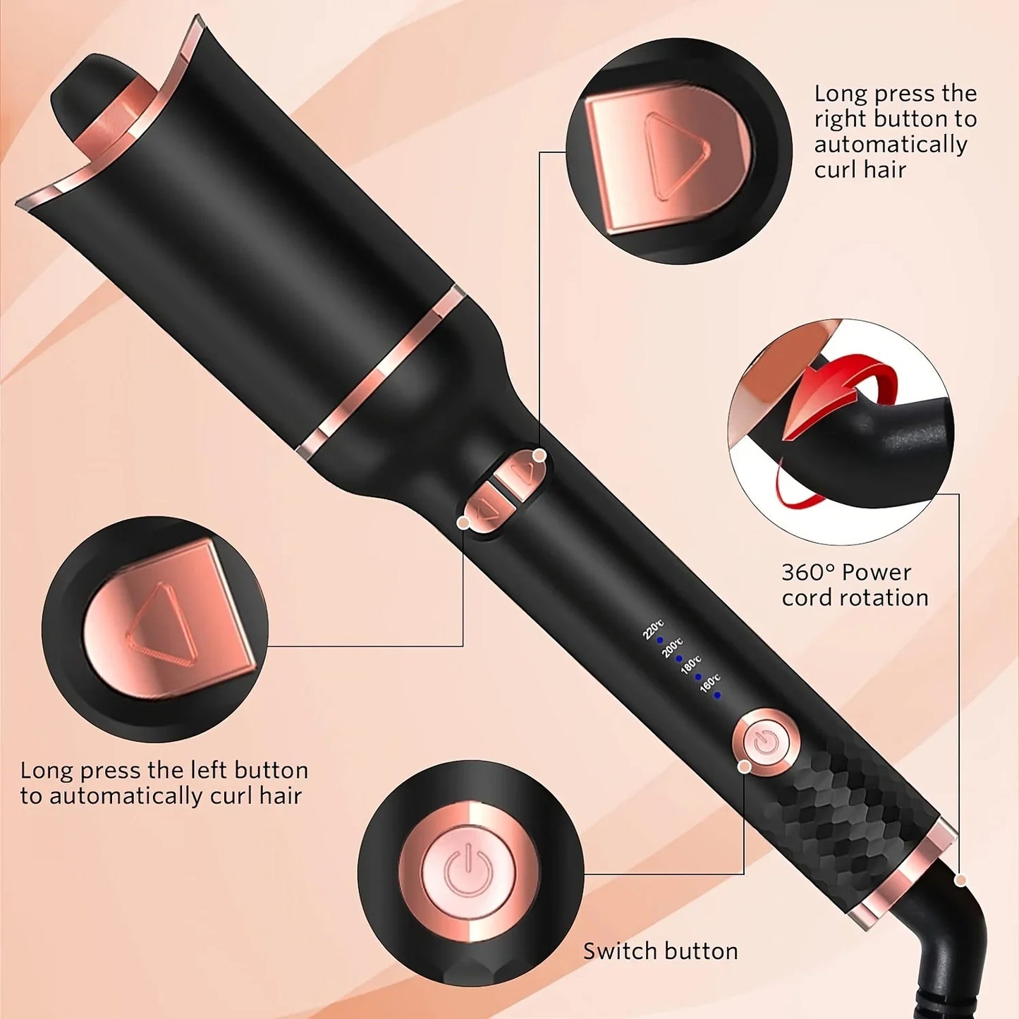 Piastra per Capelli con Ceramica Tormalina e Regolazione Temperatura | Design Ergonomico per Risultati Professionali 1