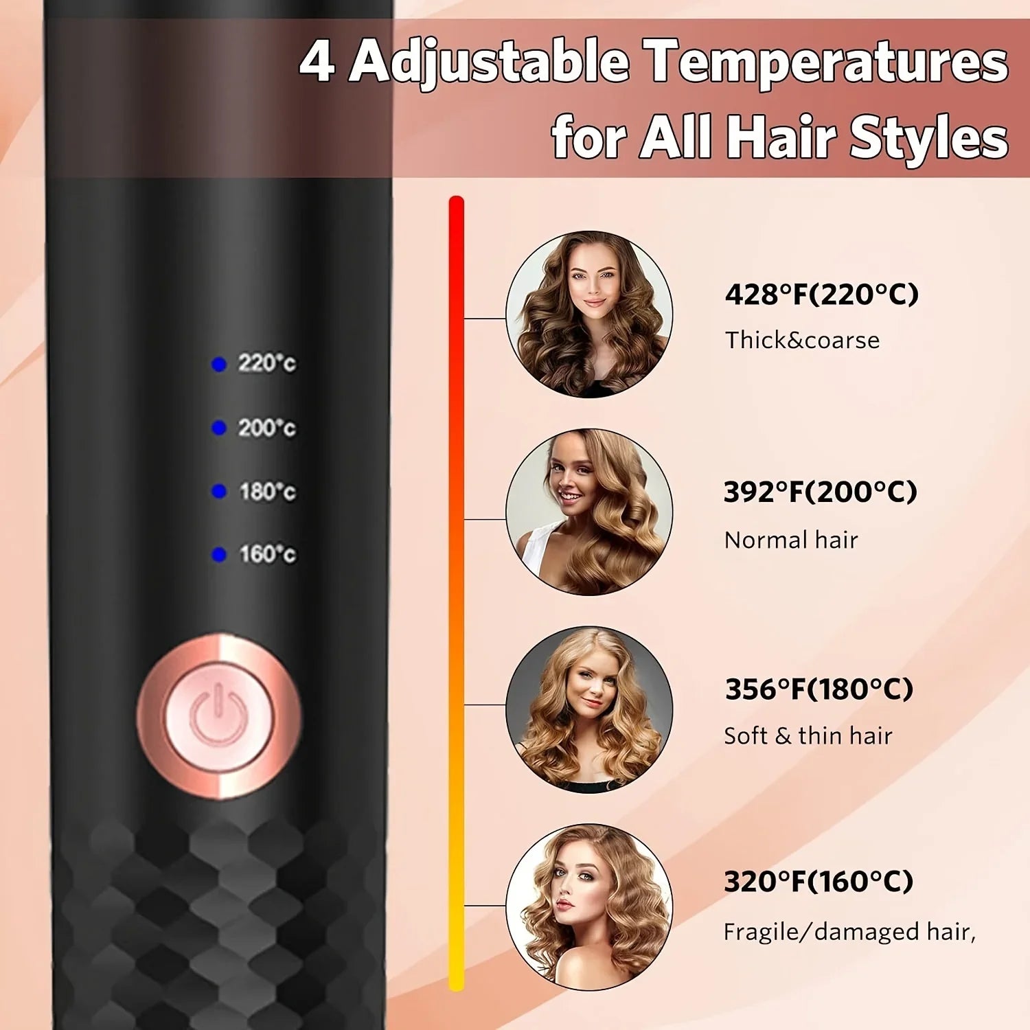 Piastra per Capelli con Ceramica Tormalina e Regolazione Temperatura | Design Ergonomico per Risultati Professionali 3