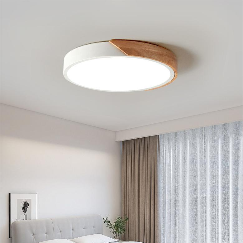 Plafoniera LED Moderna in Legno con Design Elegante | Illuminazione Accogliente per Camera da Letto 2