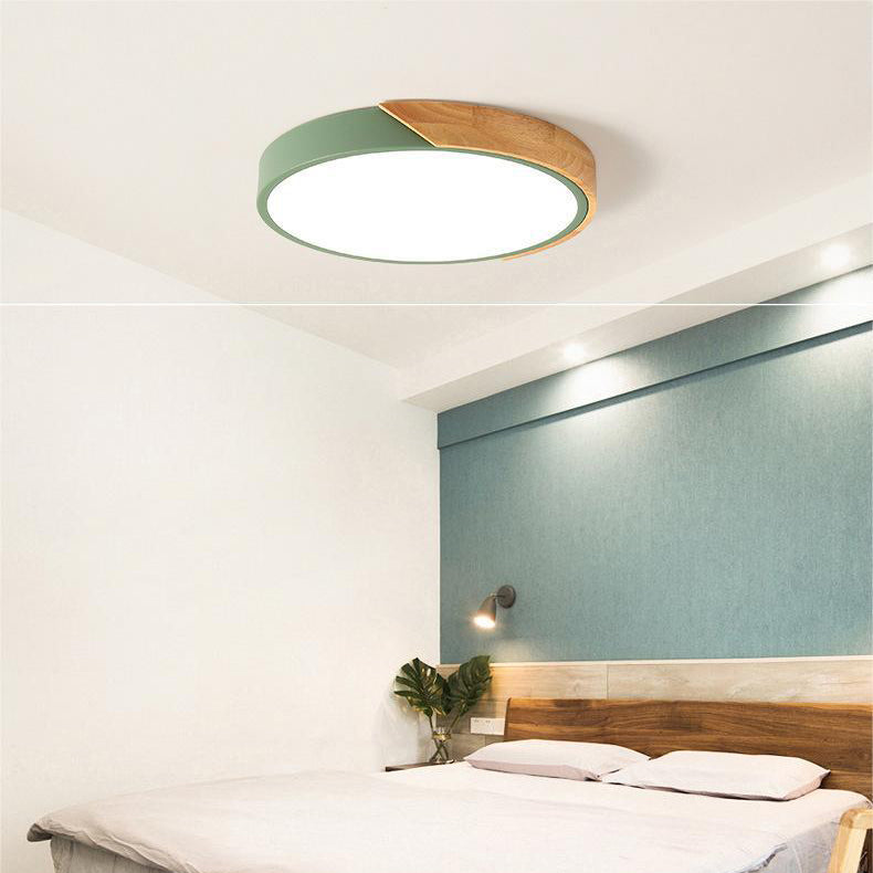 Plafoniera LED Moderna in Legno con Design Elegante | Illuminazione Accogliente per Camera da Letto 5