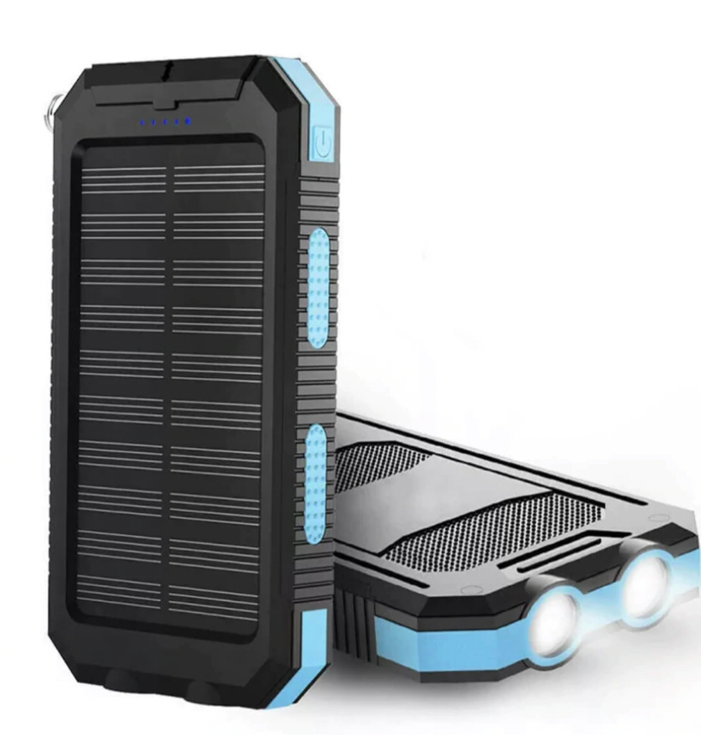Power Bank Solare | Caricatore Portatile Impermeabile da 500000 mAh con Doppie USB e Torcia LED per Avventure Outdoor 1
