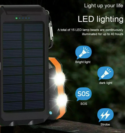 Power Bank Solare | Caricatore Portatile Impermeabile da 500000 mAh con Doppie USB e Torcia LED per Avventure Outdoor 3