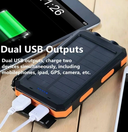 Power Bank Solare | Caricatore Portatile Impermeabile da 500000 mAh con Doppie USB e Torcia LED per Avventure Outdoor 4