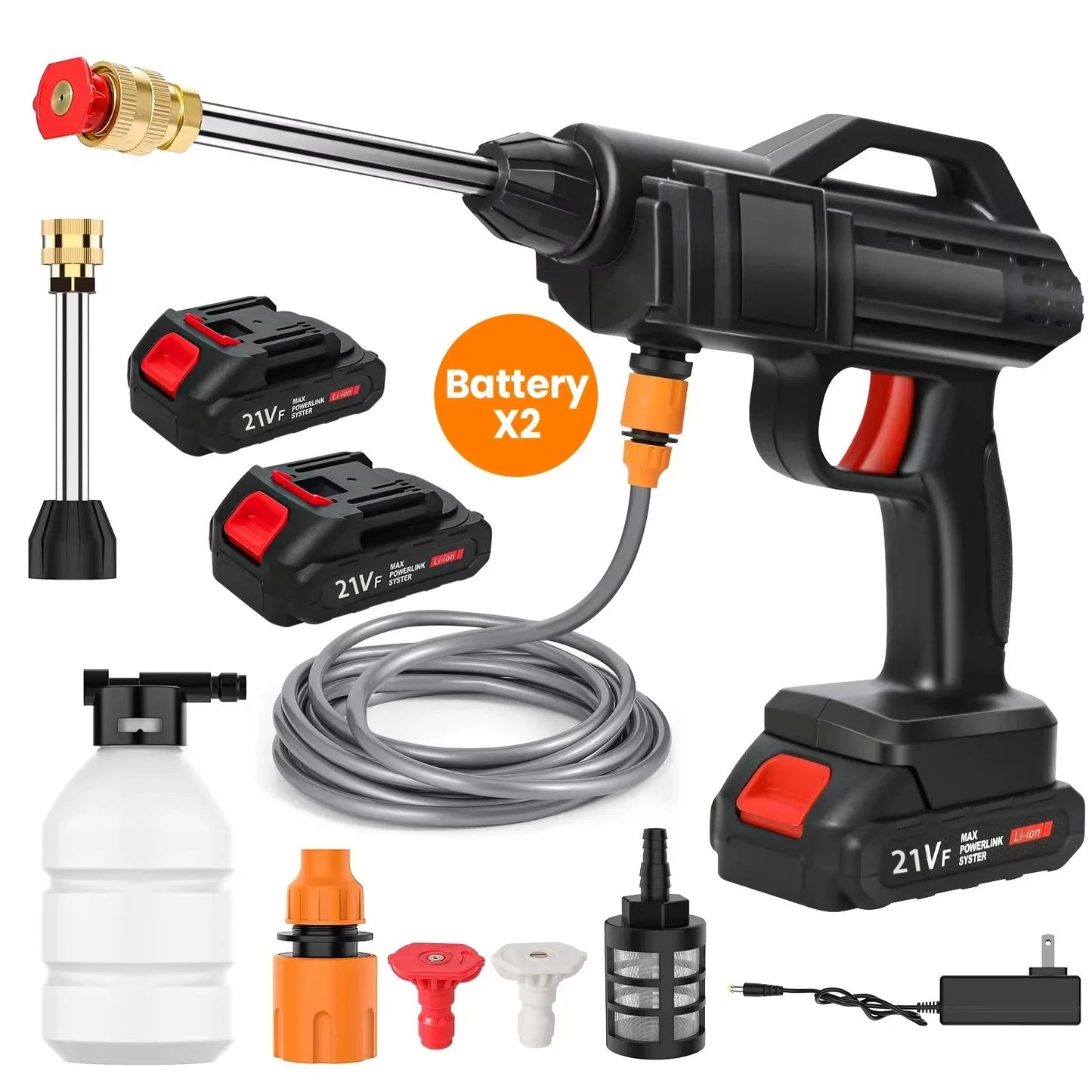 Pulitore Senza Fili | Pulitore ad Alta Pressione con Batteria al Litio e Ugello Regolabile | Ideale per Auto e Giardino 10