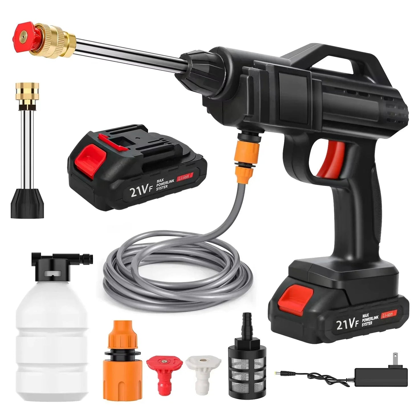Pulitore Senza Fili | Pulitore ad Alta Pressione con Batteria al Litio e Ugello Regolabile | Ideale per Auto e Giardino 12