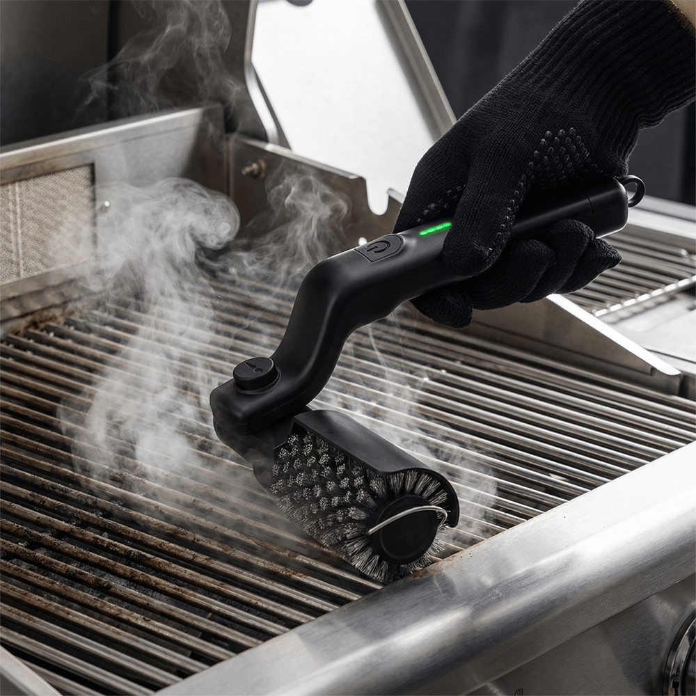 Electric Grill Cleaner | 3-Speed Tool with Ergonomic Design | Effective for Grills and Barbecues