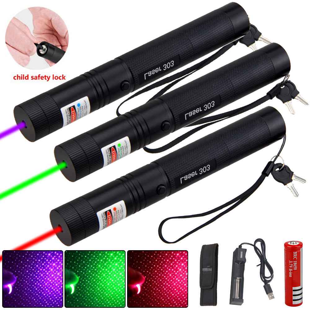 Puntatore Laser Potente | Ricaricabile a Lungo Raggio con Messa a Fuoco Regolabile | Ideale per Presentazioni e Osservazioni