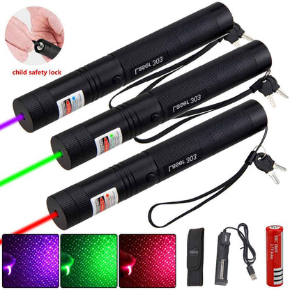Puntatore Laser Potente | Ricaricabile a Lungo Raggio con Messa a Fuoco Regolabile | Ideale per Presentazioni e Osservazioni