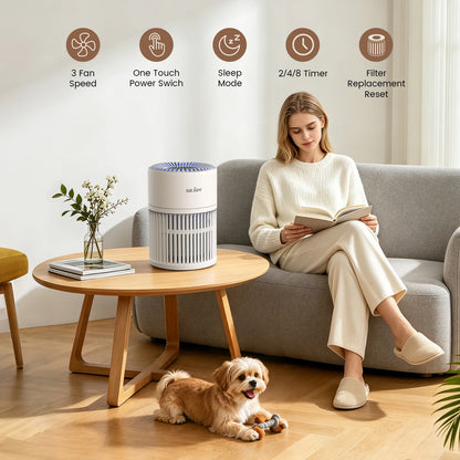 Purificatore D'Aria HEPA per Animali Domestici con Filtro 3 in 1 | Silenzioso e Efficiente per Ambienti Fino a 110 m² 1