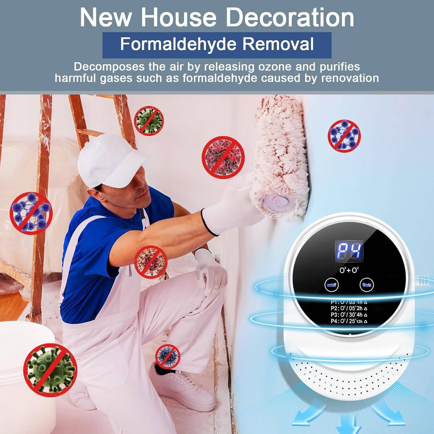 Ozone Air Purifier | Programmable Air Cleaner with Wall-Mount Design for Fresh Spaces up to 30m²